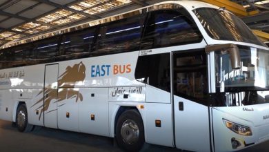 أحد الباصات الجديدة المنضمة لأسطول نقل الركاب بالشركة القابضة للنقل البحرى والبرى